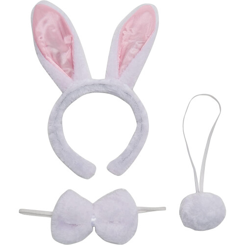 Kit d'accessoires de costume d'animal adulte: lapin blanc, taille unique
