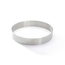 Anello per crostate rotondo perforato de Buyer - Diametro 8, Altezza 1,4 - Perfetto per cuocere crostate deliziosamente croccanti - Facile da usa