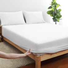 100% Egyptian Cotton Fitted Sheet Queen Size Only 600 Thread Count 8""""-16"""" Deep Pocket Sateen Weave Bottom Sheet Soft Breathable Comfy & Hotel Qu