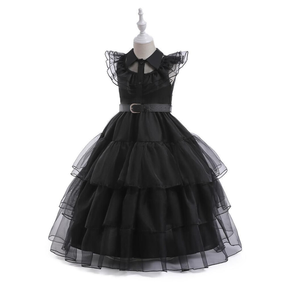 (black, 140) Teen Girls Long Dress Bridesmaid Kids Dresses For Girls Children Princess Party Wedding Gown Formal Occasion Dresses 8 6 12 10 14 Years