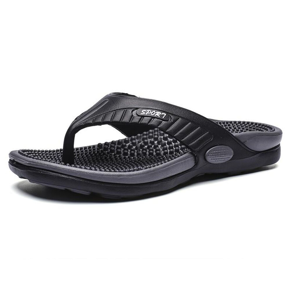 (black, 41) Flip Flops For Men Lightweight Water Proof Comfortable Trendy All-match Breathable Massage Flat Wear-resistant Shoes Summer Main