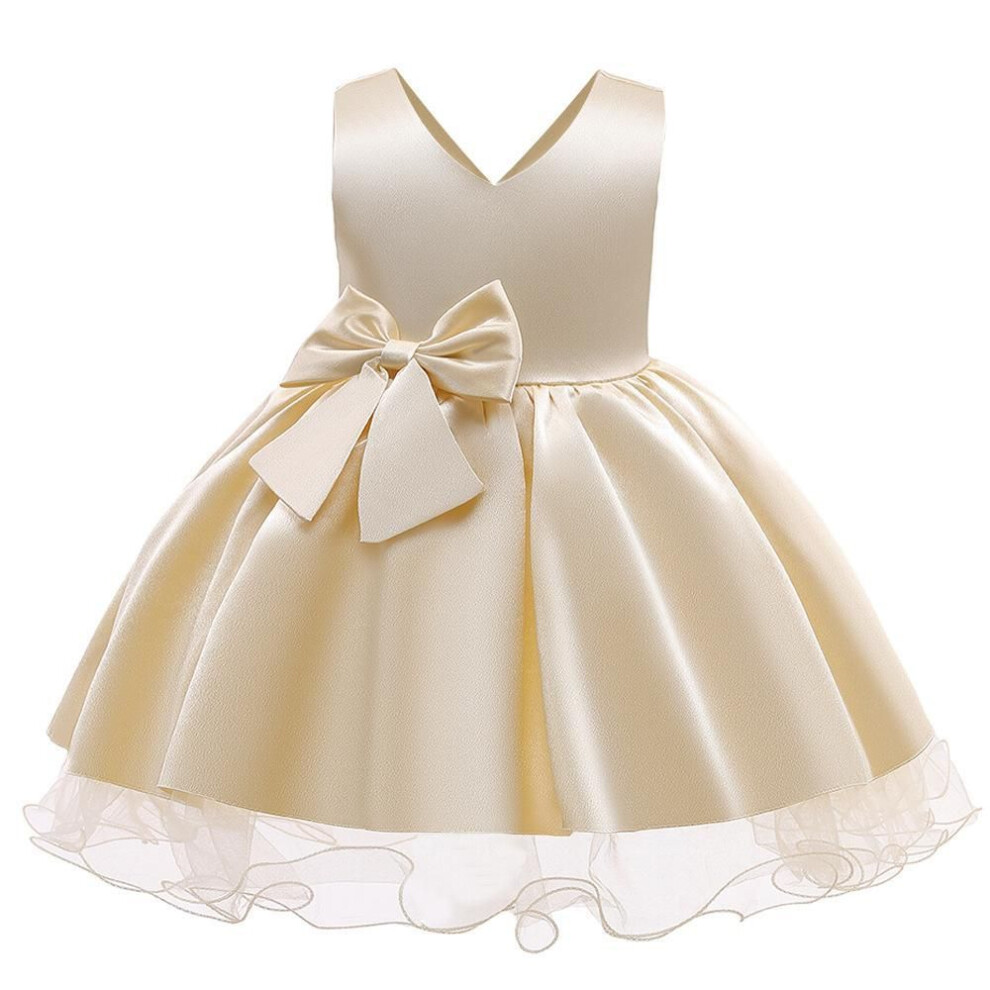 (champagne, 140) 3-10 Years New Year Dress Elegant Bridesmaid Dresses For Girls Wedding Party Gown White First Communion Ceremony Evening Dress Kids Summer Clothes