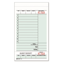 Gastencontrole-eenheidset Carbonless Duplicaat 7 1/4 x 4 1/4 250/pak