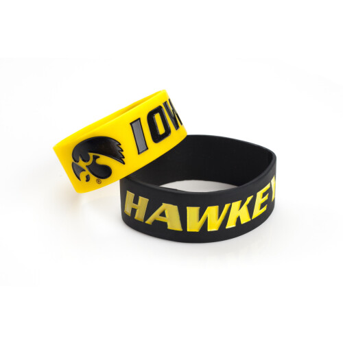 NCAA Iowa Hawkeyes Silicone Rubber Bracelet 2-Pack
