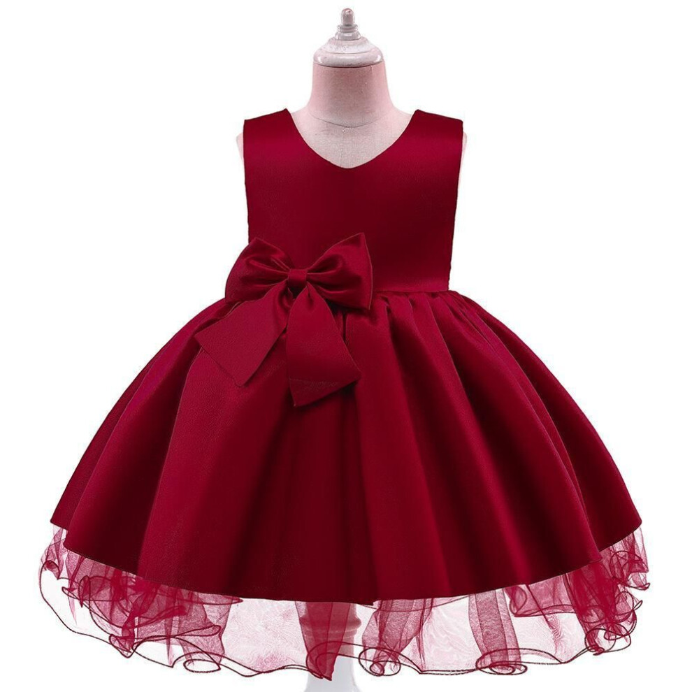(red, 120) 3-10 Years New Year Dress Elegant Bridesmaid Dresses For Girls Wedding Party Gown White First Communion Ceremony Evening Dress Kids Summer Clothes