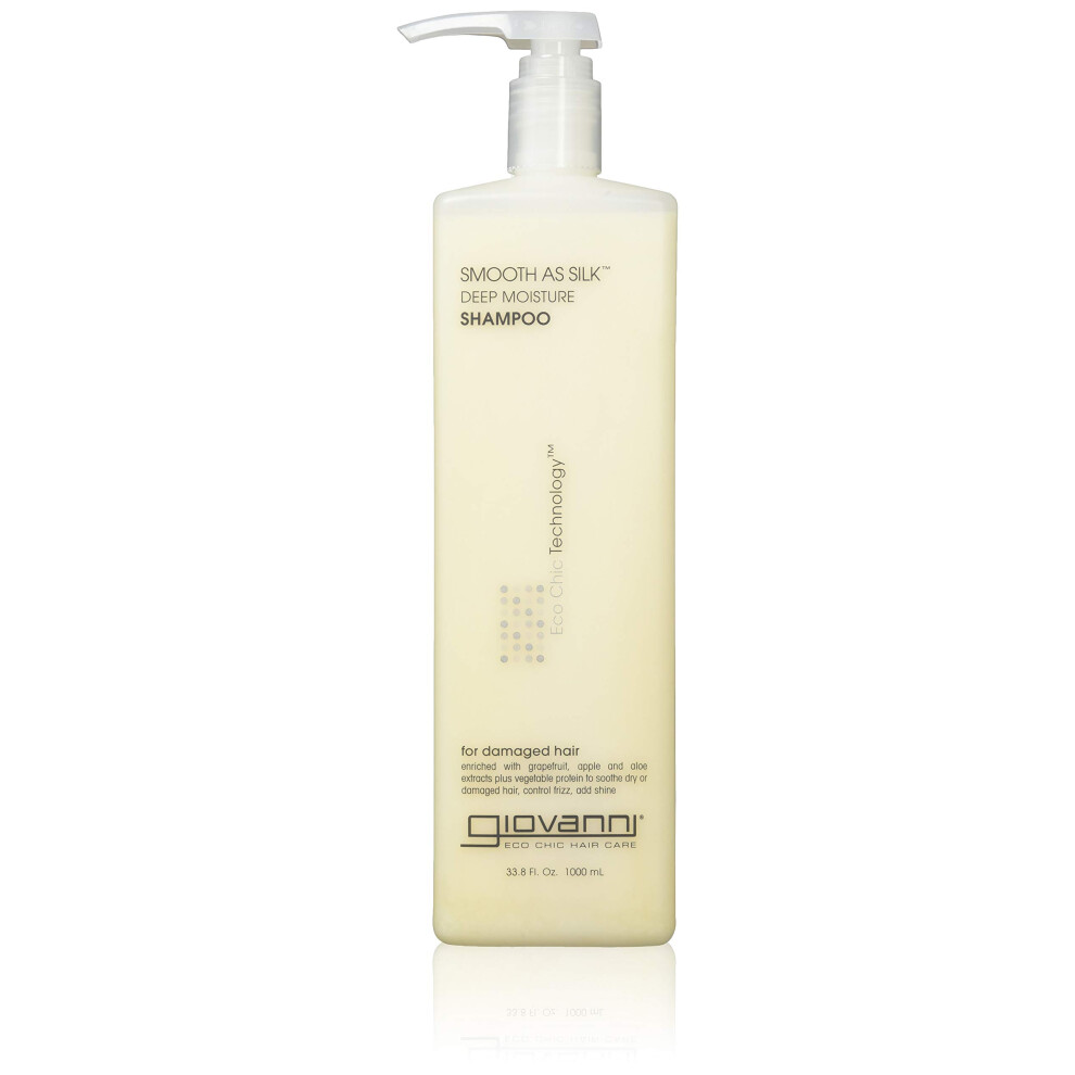 GIOVANNI COSMETICS- Eco Chic Smooth As Silk Shampoo- Deep Moisture For Damaged Hair 33.8 Fl. Ounce