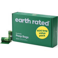 Earth Rated Dog Poo Bags Value Pack, Leak-Proof and Extra-Thick Pet Waste Bags for Big and Small Dogs, Refill Rolls, Lavender Scented, 600 Count