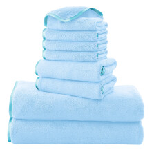 Cozy Family Mikrofaser-Handtuch-Set, 8-teilig, 2 Badetcher, 2 Handtcher und 4 Waschlappen, ultraweiche, sehr saugfhige Handtcher fr Badezimmer,