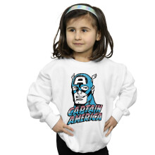 (7-8 Years, Sport Grey) Marvel Girls Captain America Distressed Sweatshirt