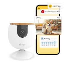 Furbo Mini Neue Haustierkamera + Nanny Bundle: Home Security & Cat Dog Safety Benachrichtigungen Pet Camera mit Lautsprecher Smart Home Indoor Ca