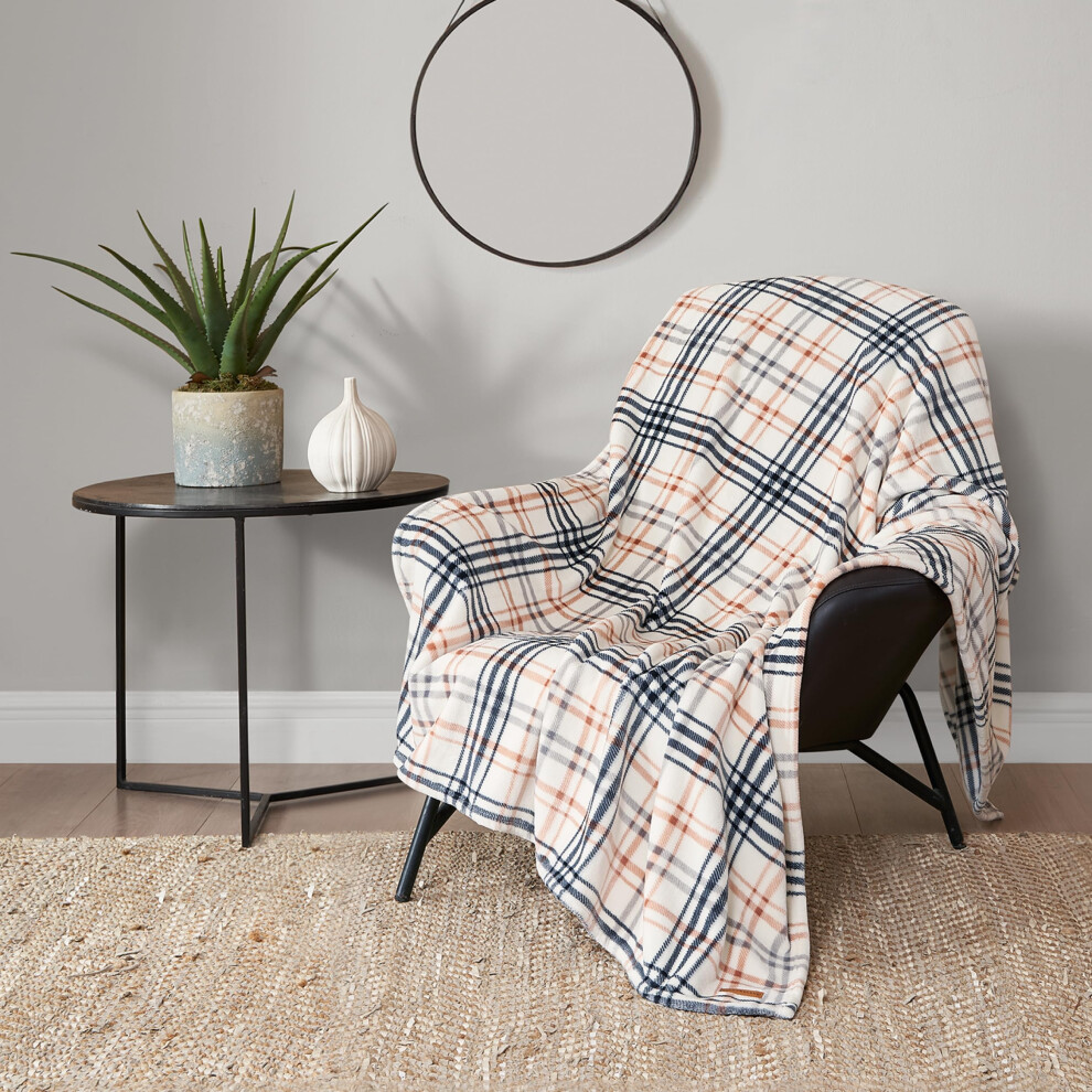 Plaid beige Lucky Brand Camper Plaid 50"" x 70"" - Couverture douillette en microfibre de qualit    sup   rieure pour un confort et un style luxueux