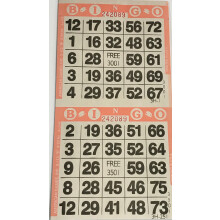 American Games Inc 3000 Paper Bingo Cards-2-kort per ark-1500 ark [Vlj frg nedan] (Peach)