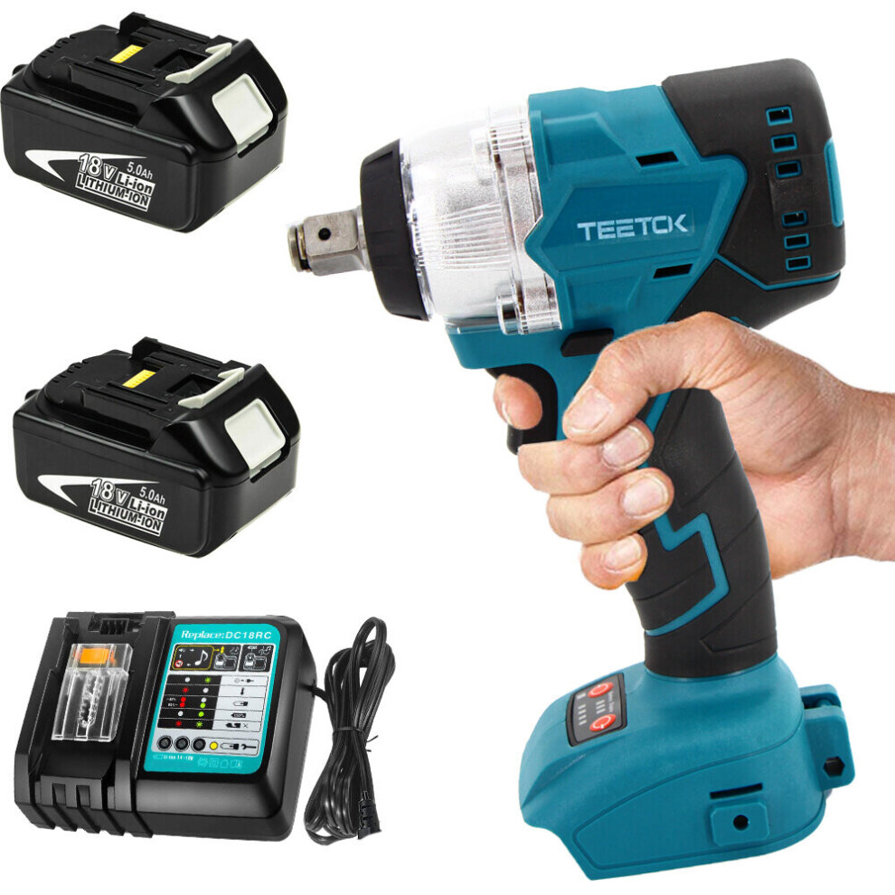 Cordless Impact Wrench 1/2" Impact Drivers+2Battery+Charger-Fit Makita