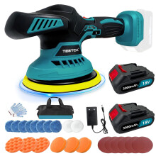 Cordless 6" Car Polisher Buffers Polishing Sanding 6-Speed+Pads+2Battery+Charger-Compatible with Makita