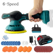 Cordless Car Polisher Sander Buffer Polishing Sanding+Pads+Battery+Charger-Repalce For Makita DPO600Z