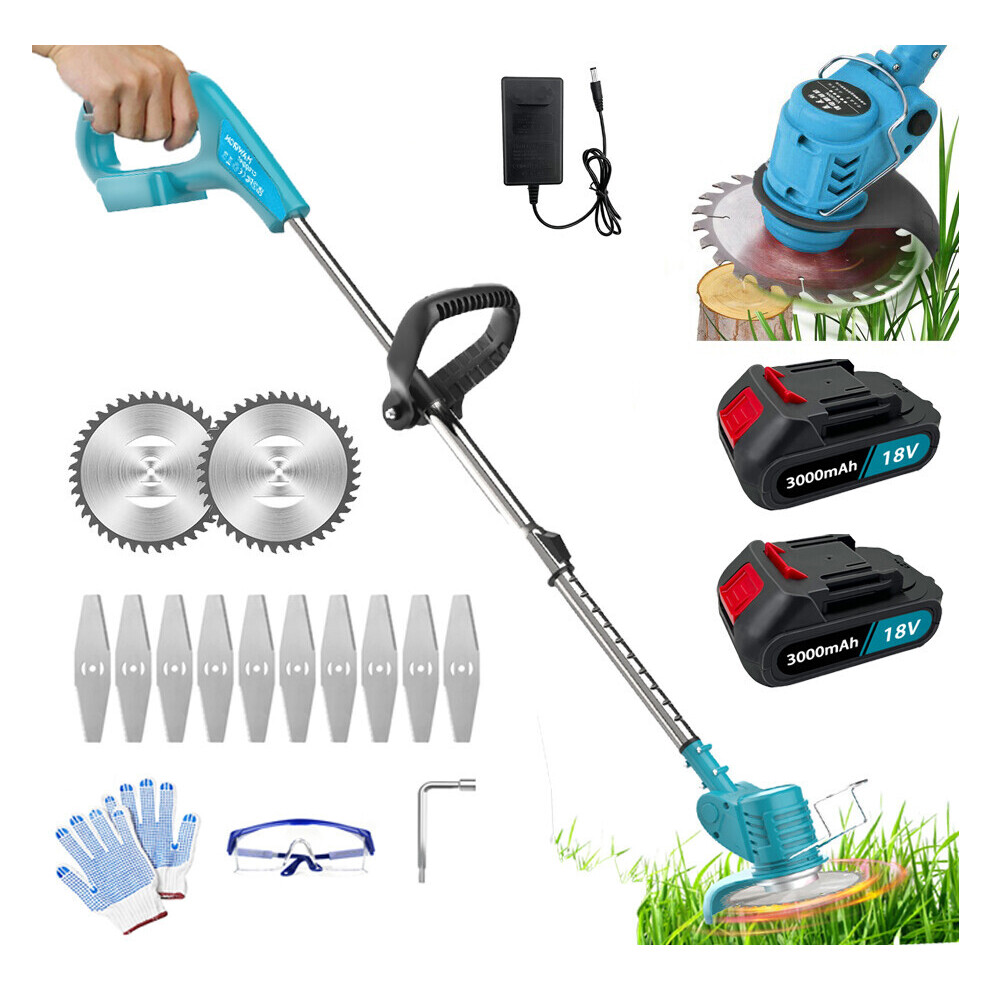 Cordless Garden Strimmer Trimmer+2Battery+Charger-Makita Compatible