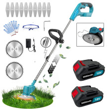 Cordless Strimmer Grass Trimmer Cutter+2Batter+Charger-MakitaCompatible