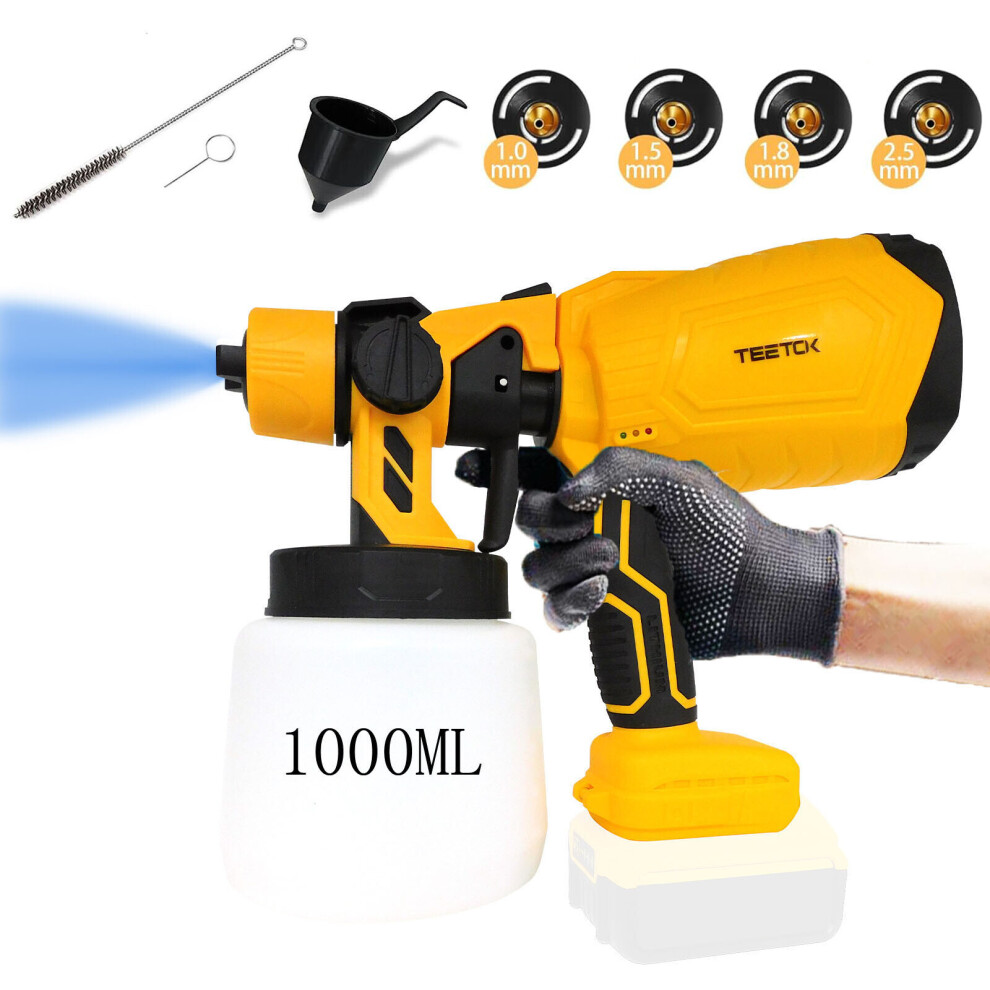 1000ML Cordless Paint Sprayer Gun Car Painting Tools Body Only- DeWALT Battery Compatible