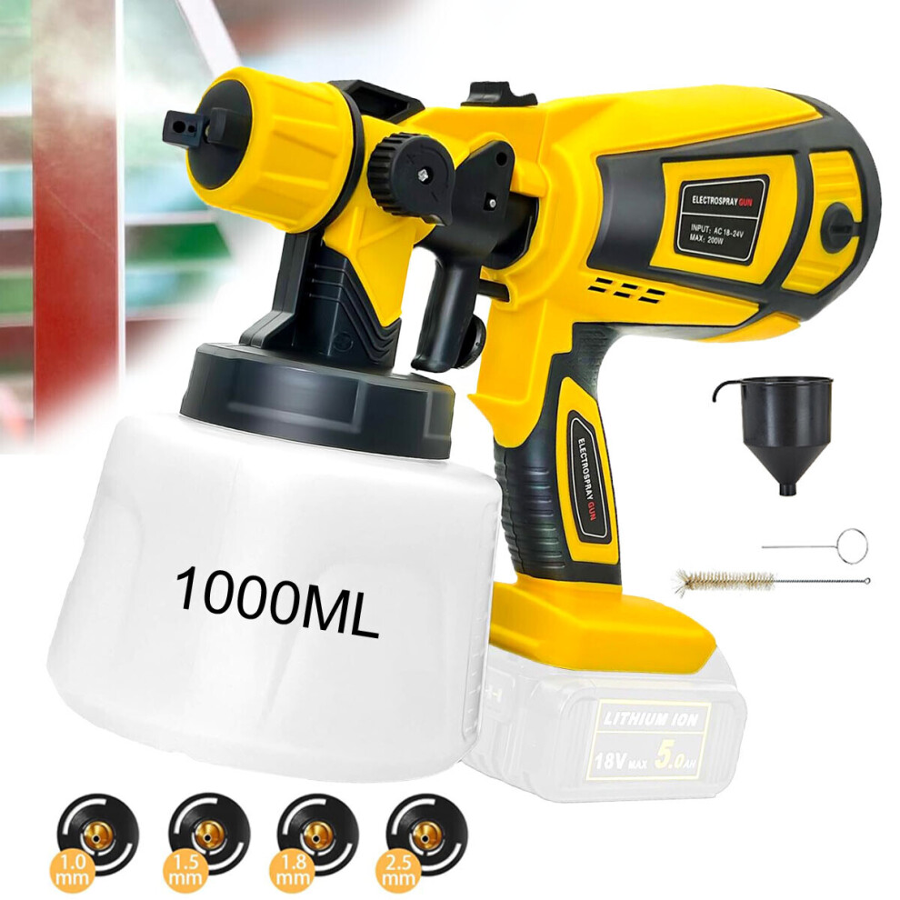 1000ML Cordless Paint guns Handheld Wall Fence Paint Sprayer Naked-DeWALT Battery Compatible