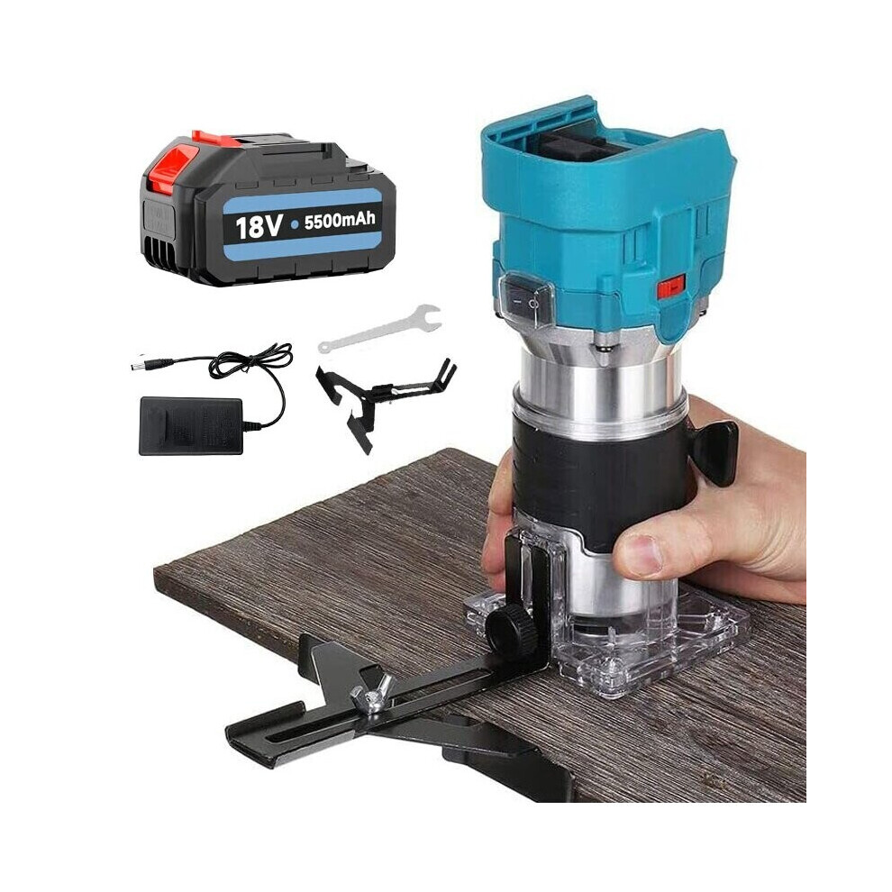 Cordless Brushless Router Wood Trimmer+5.5A Battery-Makita Compatible