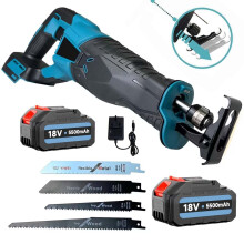 Cordless Reciprocating saw 4Blades 2x5.5A Battery -Makita Compatible