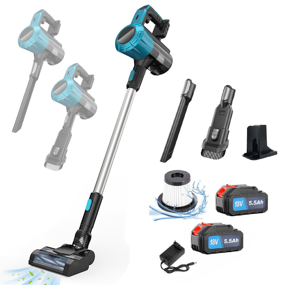 Cordless Stick Vacuum Cleaners+5.5A 2Battery+Charger-Makita Compatible