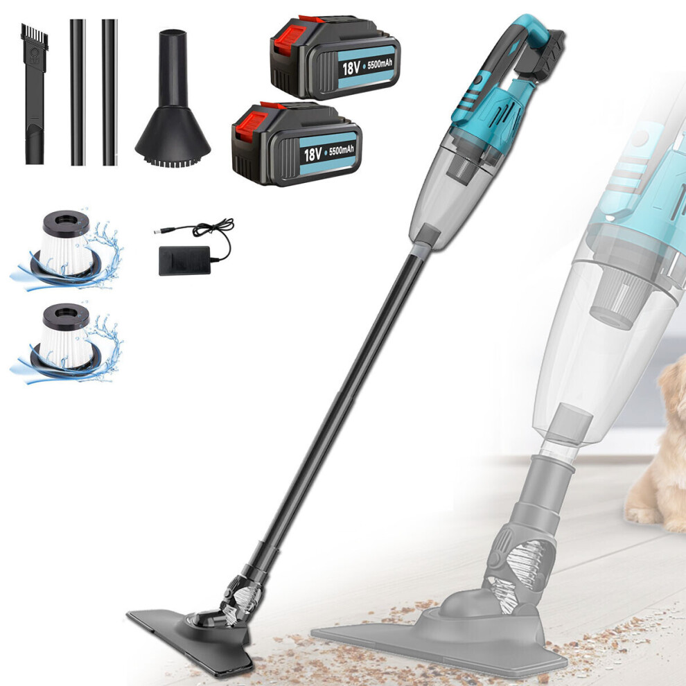 Aspirateur à main sans fil pour moquette, sol et poils d'animaux+2batteries+chargeur-Compatibilité Makita