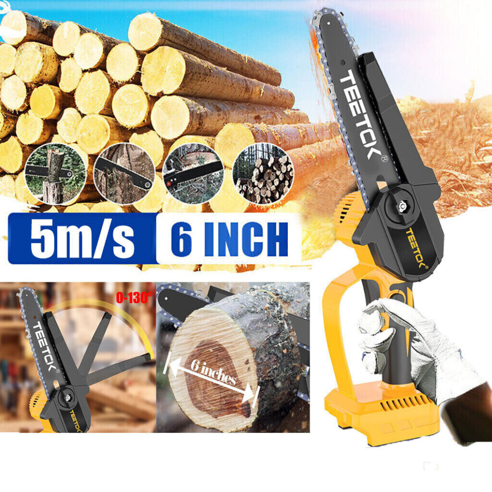 6" Cordless Electric Mini Chainsaw Wood Cutter Saw Naked-DeWALT Battery Compatible