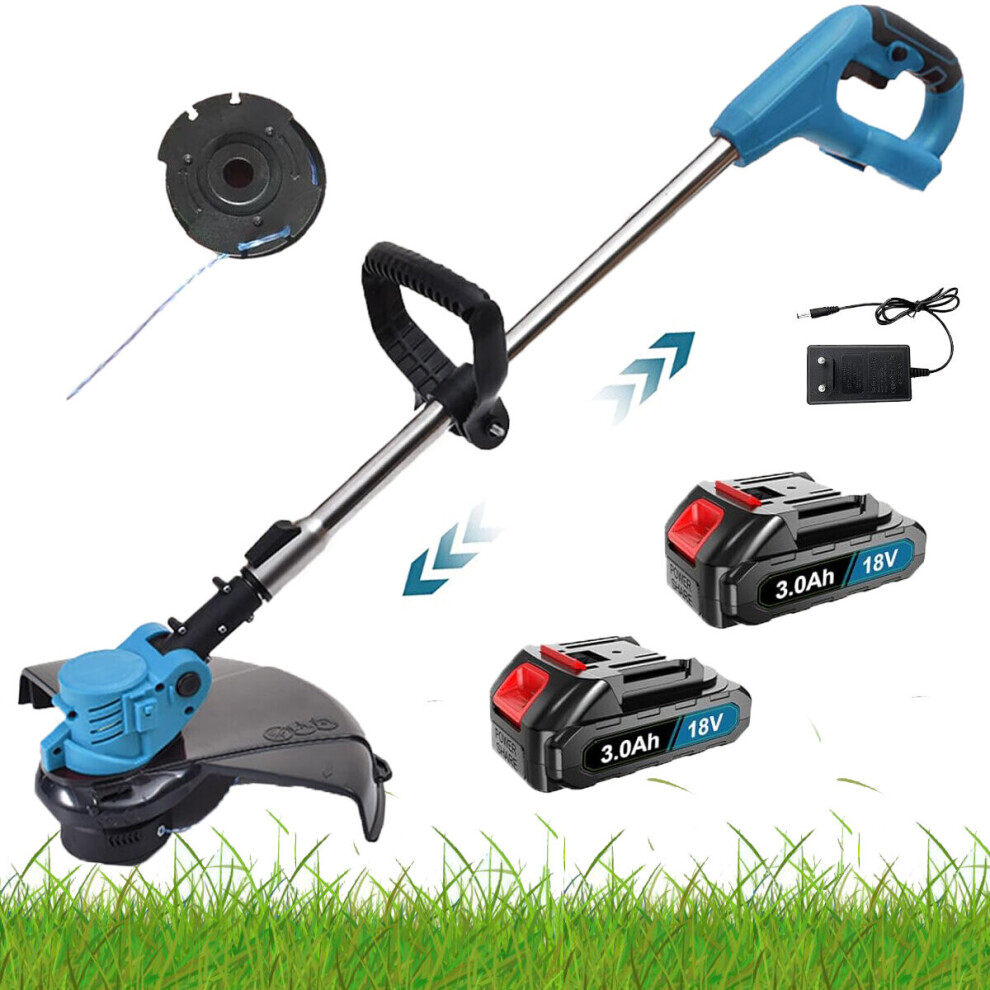 Cordless Grass Line Trimmer Cutter+Replacement Spool+2Battery+Charger-Makita Compatible