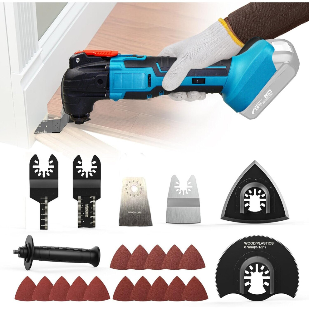 Oscillating Multi Tool Kit 6 Speed Brushless 2x3.0 Battery charger-Compatible with Makita Battery