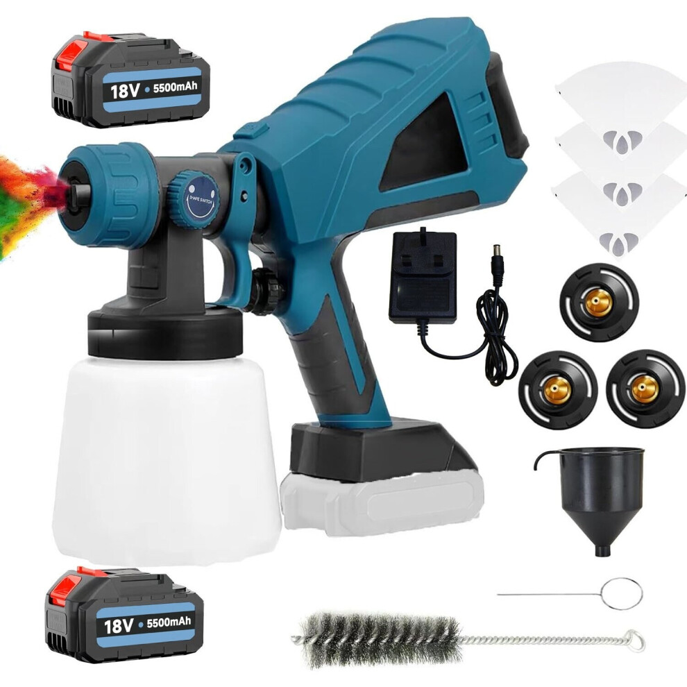 Pulvérisateur de peinture amélioré -2x 5.5A Battery，Compatible avec la batterie Makita