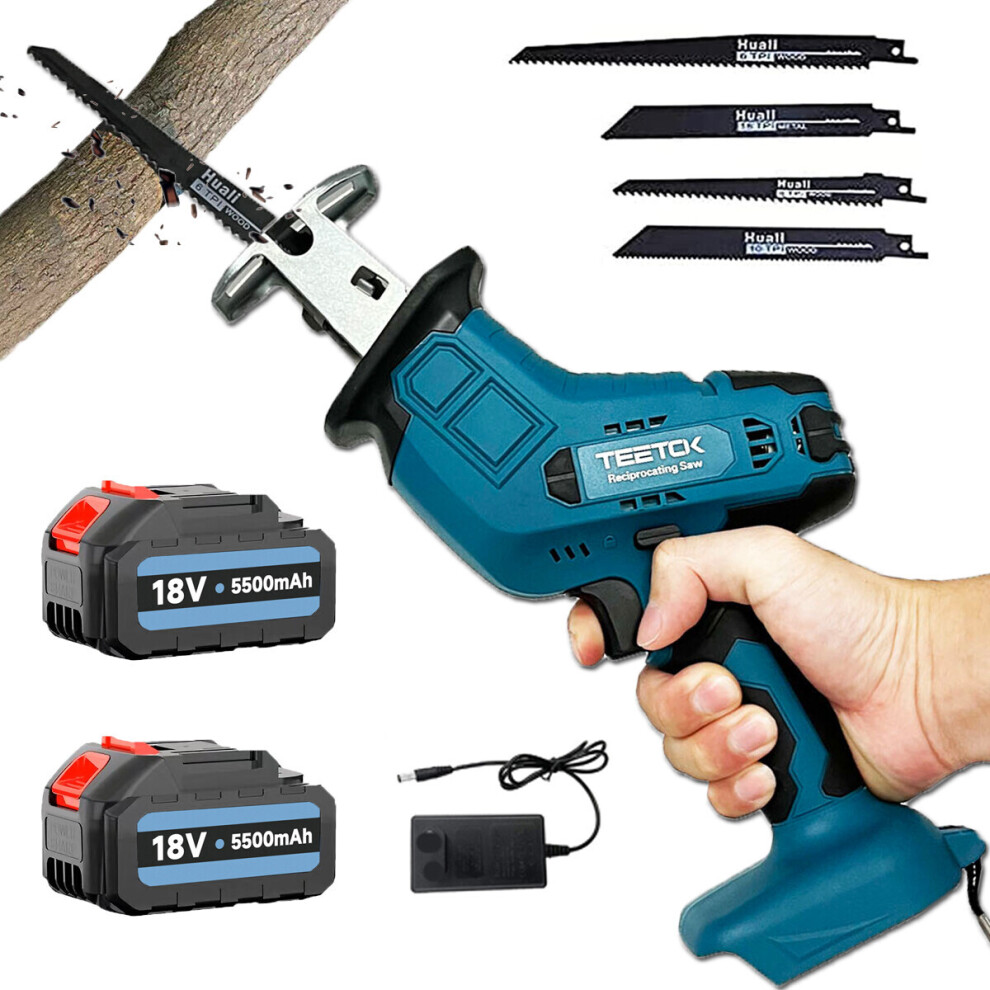 Cordless Reciprocating Saw Saber Saw+2x 5.5A Battery-Makita Compatible