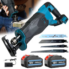 Heavy Duty Cordless Reciprocating Saw Cutting Saw+4Blades+2x 5.5A Battery+Charger-Makita Compatible