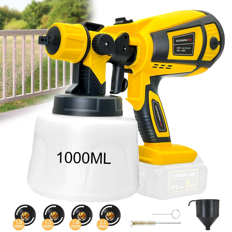 21v Cordless Paint Sprayer Gun Body Only- DeWALT Battery Compatible