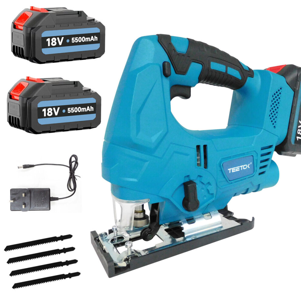 Heavy Duty Brushless Cordless Jigsaw+2Battery 5.5A+4Blades-Makita Battery Compatible