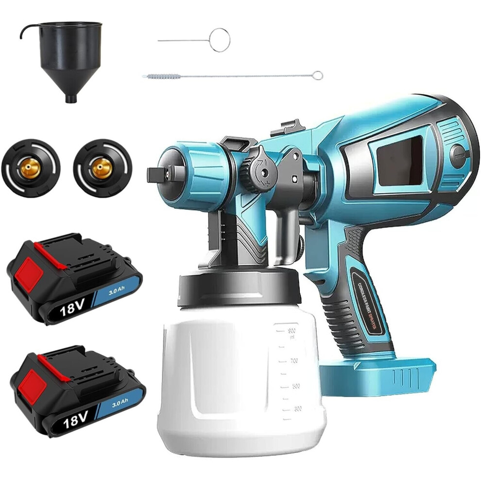 Cordless Paint Sprayer Garden Spray Gun+3A 2xBattery-Makita Compatible