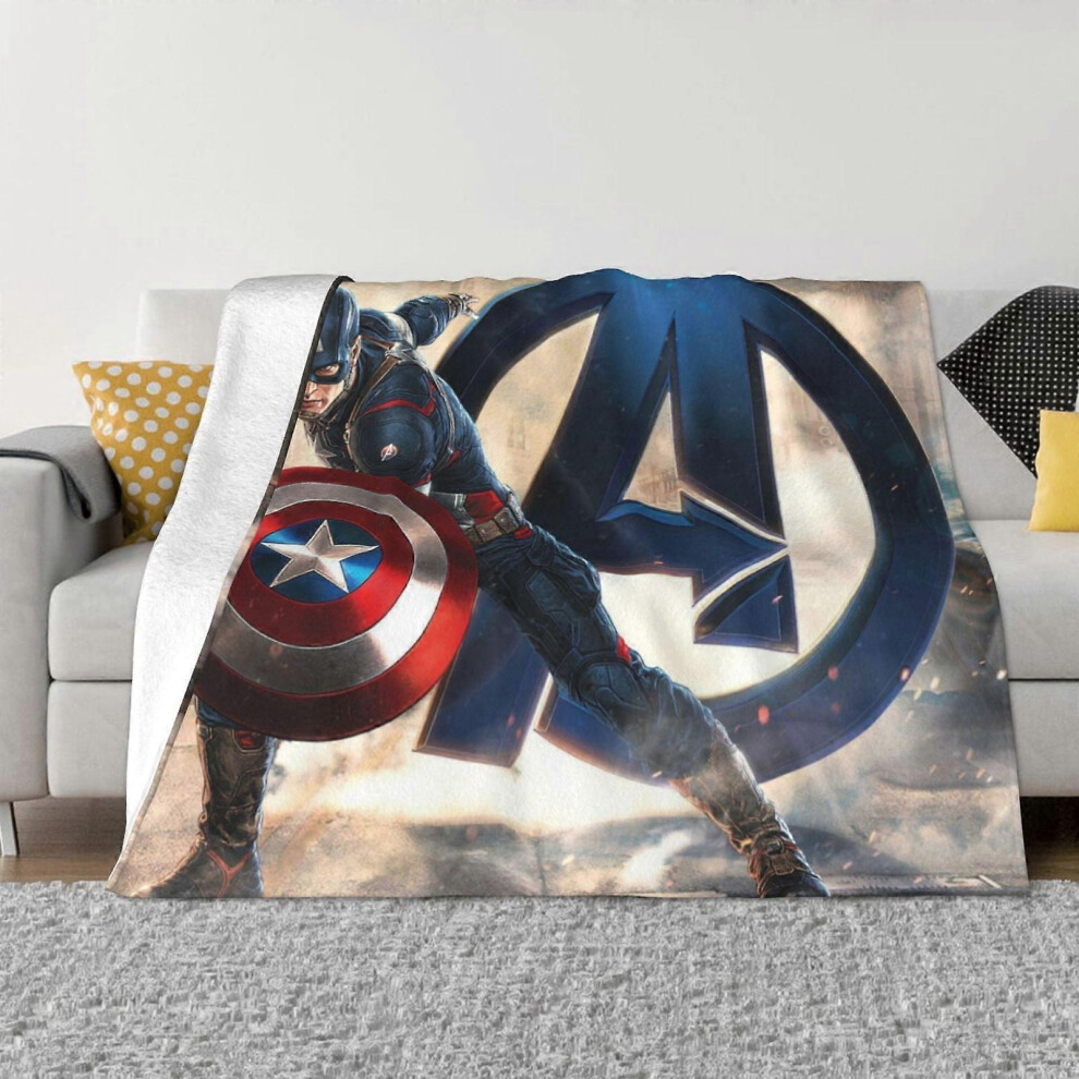 (125x150cm 60x50in) Captain America Fleece Throw Blanket For Couch Or BedMT417-image-OPC-PG52F6T-NEW