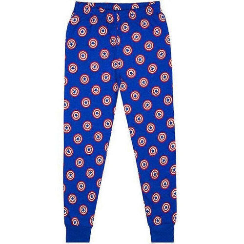 (3-4 Years, Blue) Captain America Boys Shield Long Pyjama Set 1