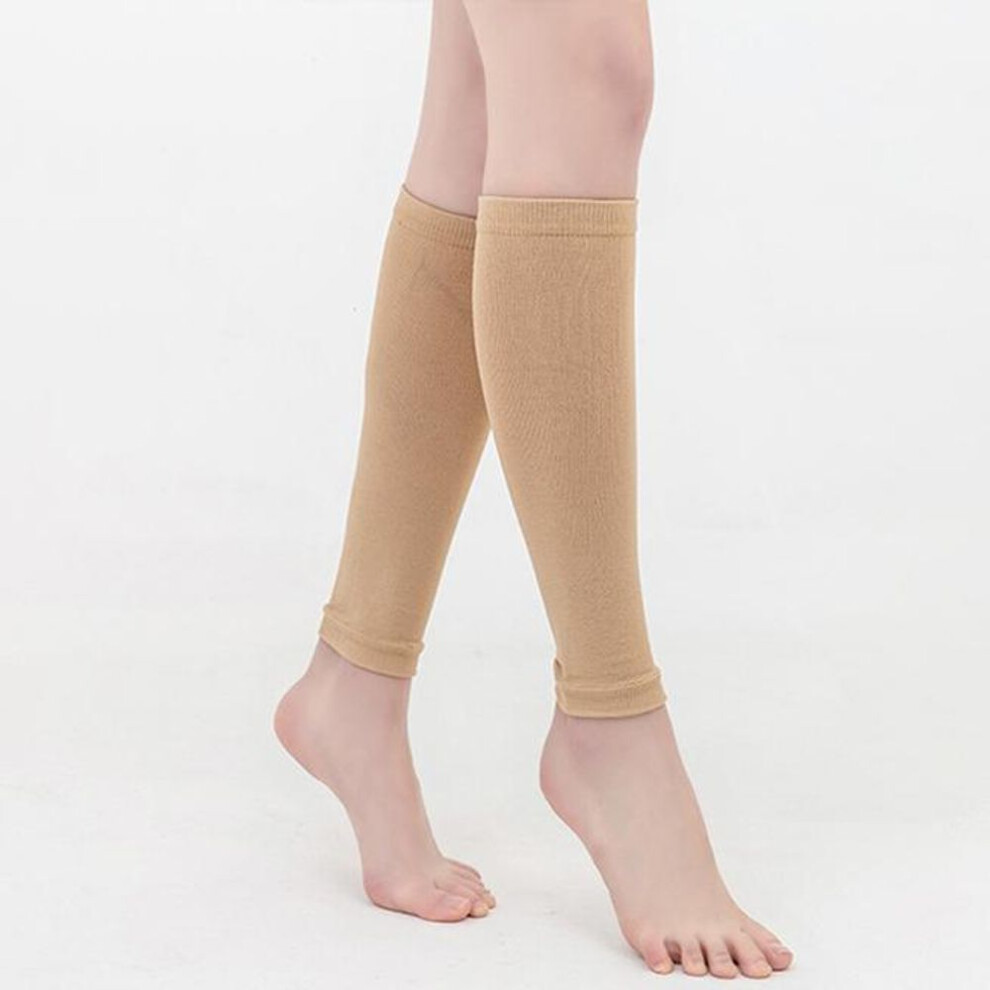 (nude, One Size) Knee High Open Toe Compression Socks Stockings Leg Fatigue Relief Support Leg Unisex Accessories