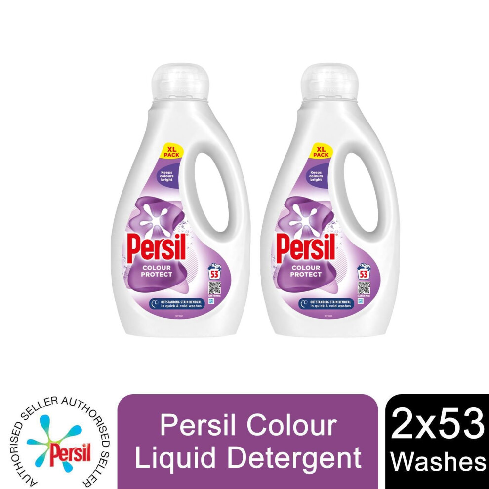Persil Colour Liquid Detergent Duo 2X 53W (1.431L Each), Total 106W, Plant-Based Stain Removal, Colour Protect, Sensitive Skin - 68224188