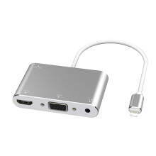 Convertisseur Lightning vers HDMI+VGA+Audio trois-en-un pour Iphone