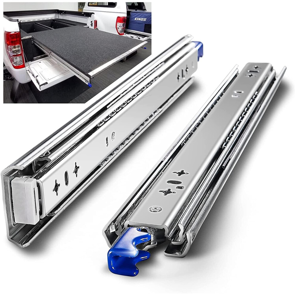 (40 inch (1000mm), 53mm Wide（With Lock）) Heavy Duty Drawer Slides Drawer Slides with Lock 1000mm Drawer Slides Loading 100Kg Ball Bearing Full Extension Sliding Guides