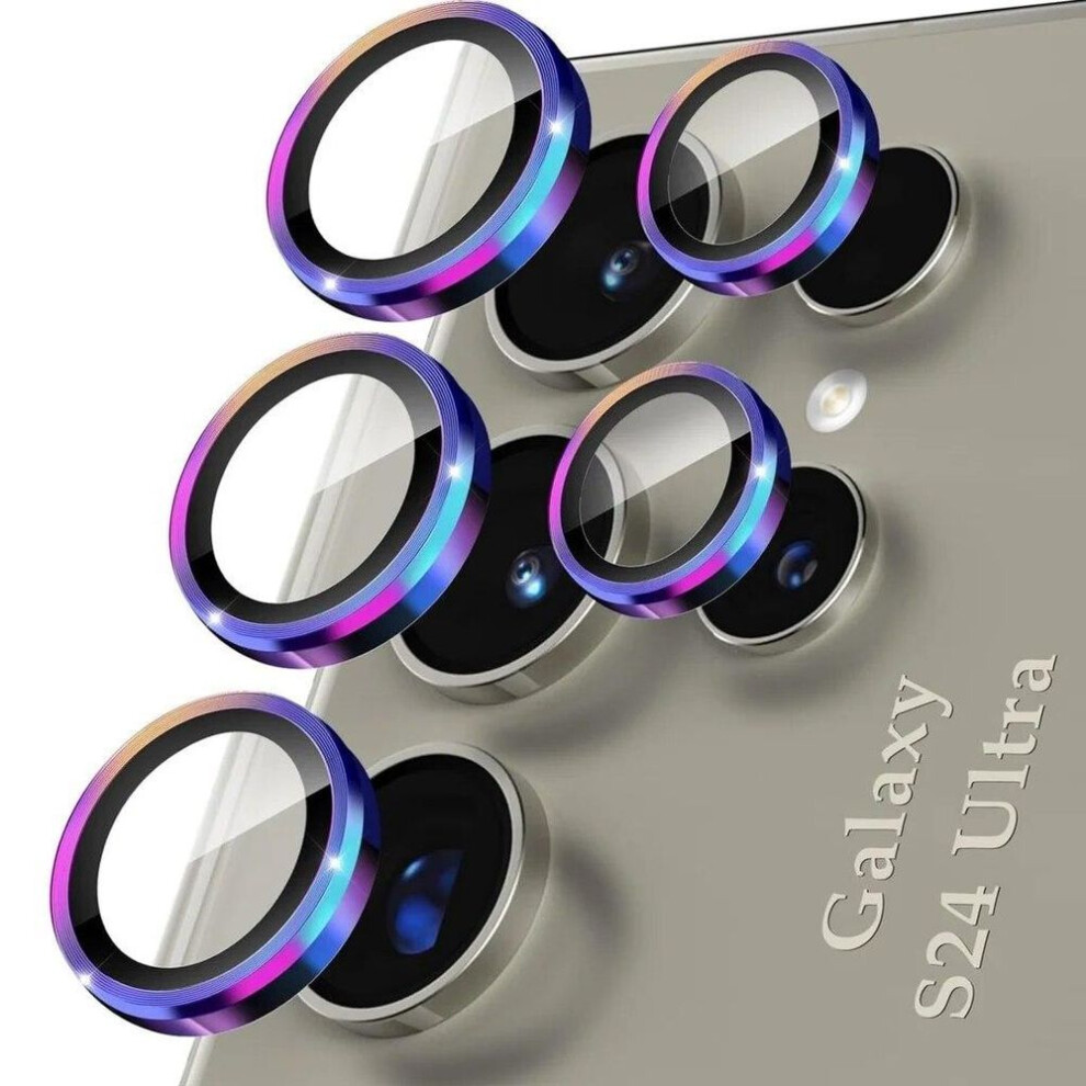 (multicolor, galaxy a15) Camera Lens Protector for Samsung Galaxy S24 Ultra S23 S22  A34 A54 A24 A35 A55 A15 A25  Metal Ring Tempered Glass Camera Screen Protector