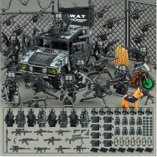 New version Hummer Base Building Block Model Weapons Explosion proof Police Special Forces Assembly Toys
