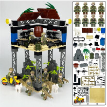 New version MOC Desert Reconnaissance Observatory with 12 anti-terrorism unit building blocks and military toy sets