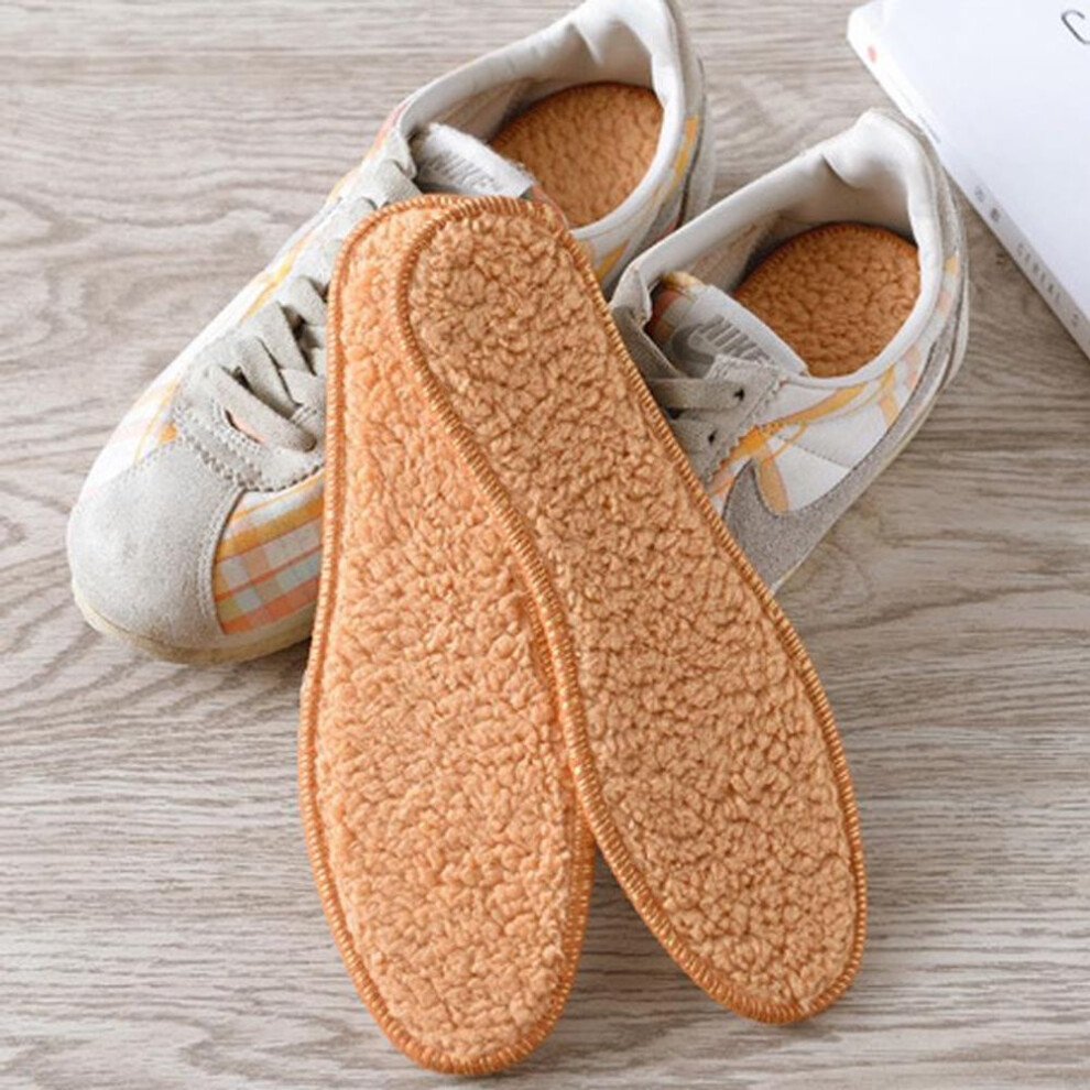 (39) Winter Warm Soft Thicken Unisex Shoes Pads Cushion Velvet Insole Heated insert cushion