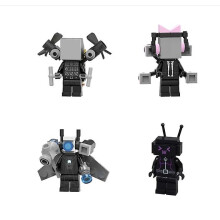 4PC Set Mini Skibidi Toilet Blocks Toy Anime Game Action Figures Building Bricks Toys Gift