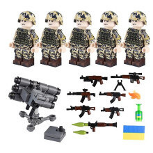 New version Modern military soldier figurine set weapon accessories scene small particle building block assembly toy