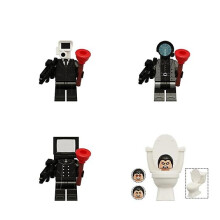4PC Set Mini Skibidi Toilet Blocks Toy Anime Game Action Figures Building Bricks Toys Gift