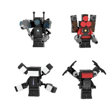 4PC Set Mini Skibidi Toilet Blocks Toy Anime Game Action Figures Building Bricks Toys Gift